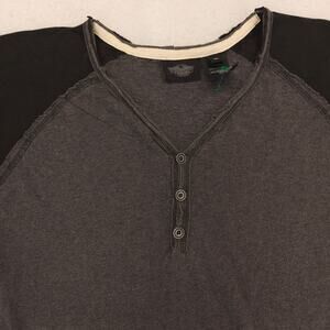 Harley Davidson Casual Button Collar Short Sleeve Shirt Mens Size XL Gray Black